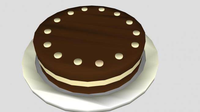 巧克力奶油蛋糕SU模型下载_sketchup草图大师SKP模型