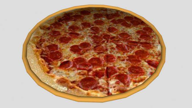 意大利香肠披萨食物SU模型下载_sketchup草图大师SKP模型