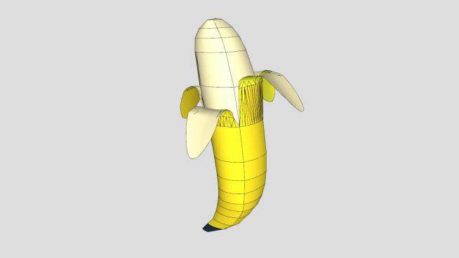 剥皮的香蕉SU模型下载_sketchup草图大师SKP模型