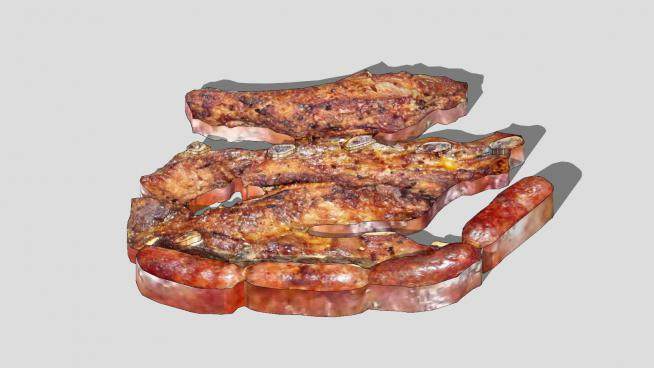 阿根廷烤肉和香肠SU模型下载_sketchup草图大师SKP模型