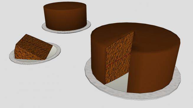 巧克力蛋糕胚SU模型下载_sketchup草图大师SKP模型