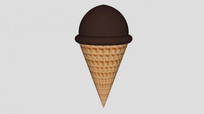 巧克力冰淇淋甜筒SU模型下载_sketchup草图大师SKP模型