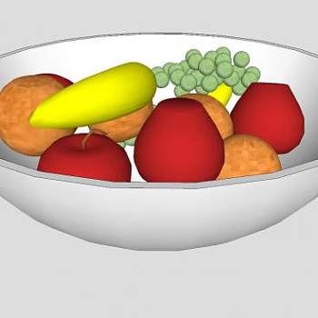 果盆中的水果SU模型下载_sketchup草图大师SKP模型