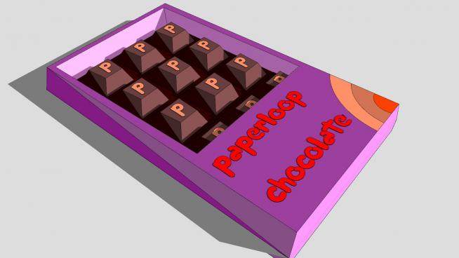 紫色装饰盒巧克力甜品SU模型下载_sketchup草图大师SKP模型