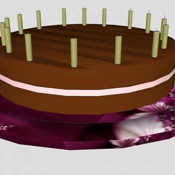 巧克力蜡烛蛋糕SU模型下载_sketchup草图大师SKP模型