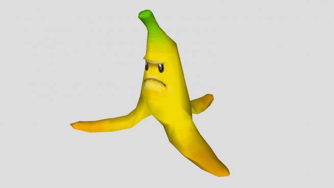剥皮的表情香蕉SU模型下载_sketchup草图大师SKP模型