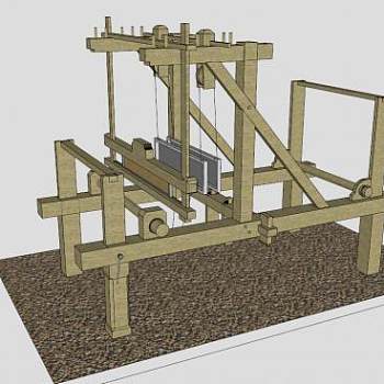 木质老式织布机SU模型_su模型下载 草图大师模型_SKP模型
