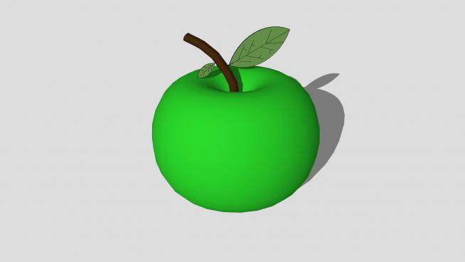 绿色苹果水果SU模型下载_sketchup草图大师SKP模型