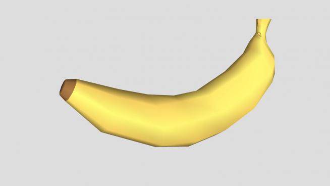 一根黄色熟香蕉SU模型下载_sketchup草图大师SKP模型