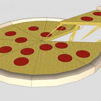 香肠芝士披萨饼SU模型下载_sketchup草图大师SKP模型