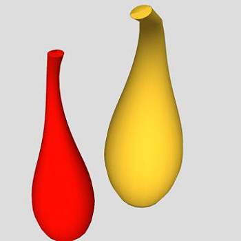 红黄色茄子玻璃装饰SU模型下载_sketchup草图大师SKP模型