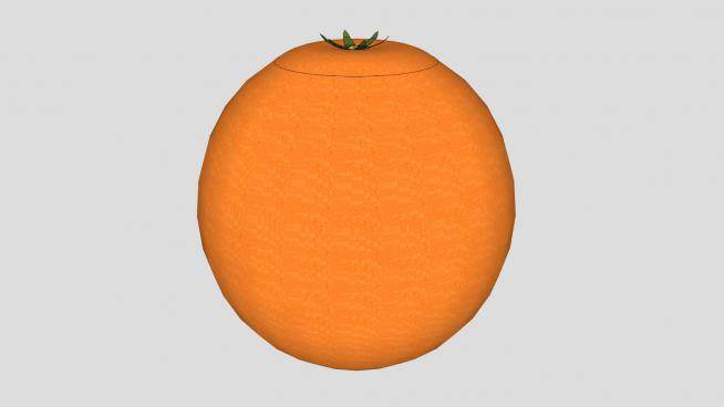一个橙色橙子SU模型下载_sketchup草图大师SKP模型
