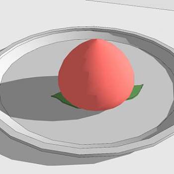 带叶的水蜜桃SU模型下载_sketchup草图大师SKP模型