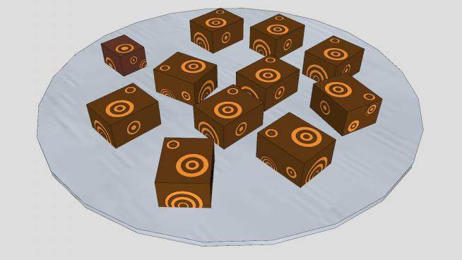 盘子中的巧克力甜品SU模型下载_sketchup草图大师SKP模型