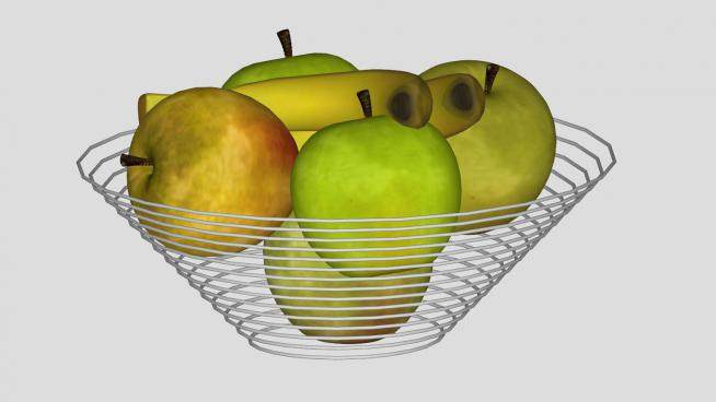 果盘苹果香蕉SU模型下载_sketchup草图大师SKP模型