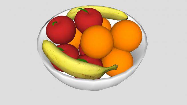 陶瓷碗中的水果SU模型下载_sketchup草图大师SKP模型