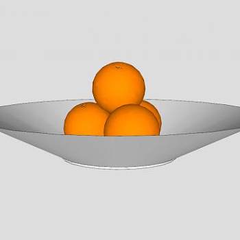 现代碗和橘子SU模型下载_sketchup草图大师SKP模型