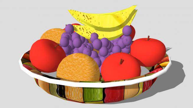 水果盘和水果SU模型下载_sketchup草图大师SKP模型