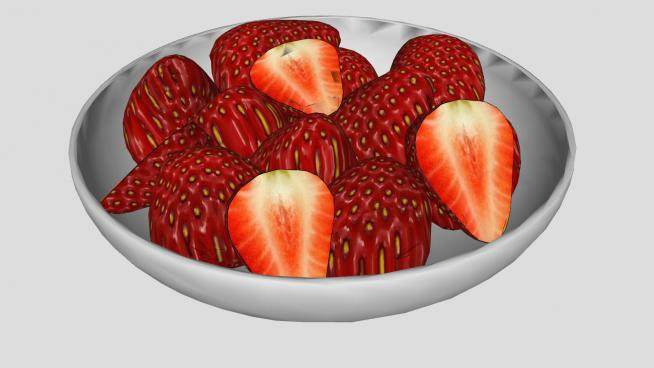 碗中的草莓SU模型下载_sketchup草图大师SKP模型