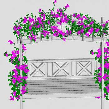 花坛凳白色花架SU模型下载_sketchup草图大师SKP模型