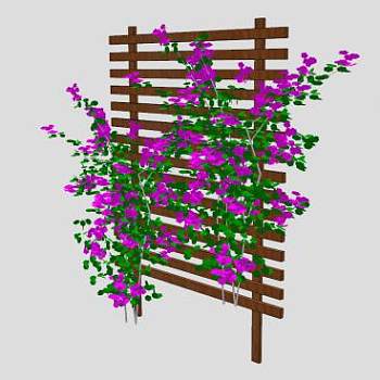 花廊花架花面板SU模型下载_sketchup草图大师SKP模型