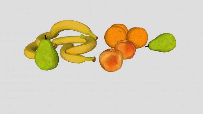 梨香蕉橙子苹果水果SU模型下载_sketchup草图大师SKP模型