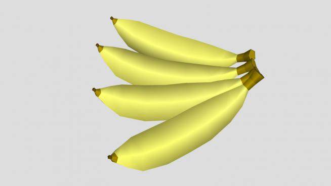 四根香蕉水果SU模型下载_sketchup草图大师SKP模型
