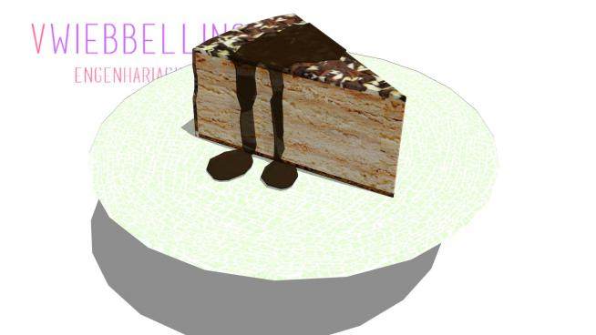 巧克力酱蛋糕切件SU模型下载_sketchup草图大师SKP模型