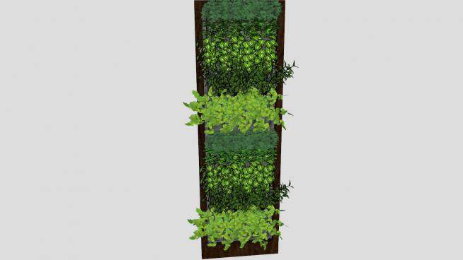 花架绿色的植物墙SU模型下载_sketchup草图大师SKP模型
