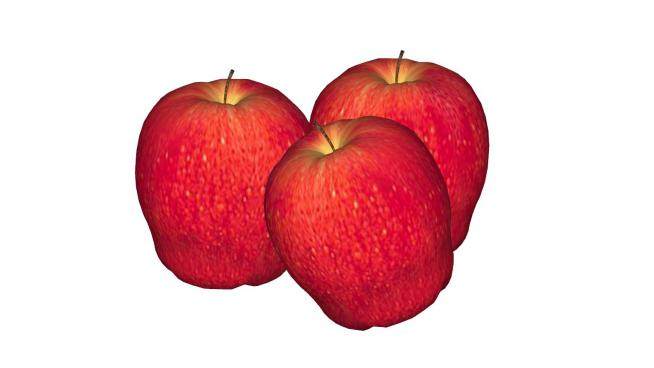 三个红色苹果SU模型下载_sketchup草图大师SKP模型