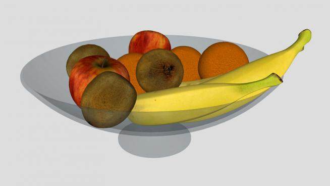 果盆中的水果系列SU模型下载_sketchup草图大师SKP模型