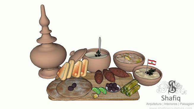 阿拉伯食物SU模型下载_sketchup草图大师SKP模型