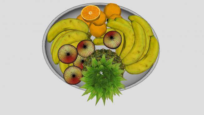 苹果橙子香蕉菠萝水果SU模型下载_sketchup草图大师SKP模型