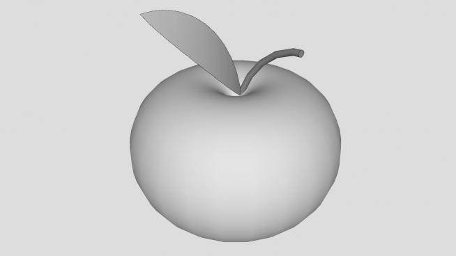 无上色的苹果SU模型下载_sketchup草图大师SKP模型
