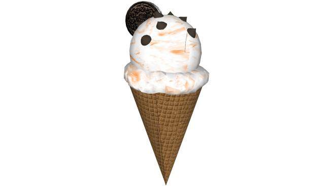 奥利奥饼干冰淇淋甜筒SU模型下载_sketchup草图大师SKP模型
