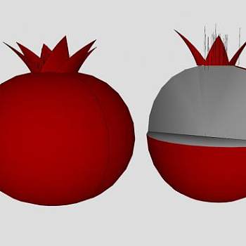 水果系列之石榴水果SU模型下载_sketchup草图大师SKP模型