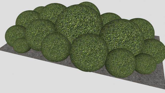 圆形灌木丛植物SU模型下载_sketchup草图大师SKP模型