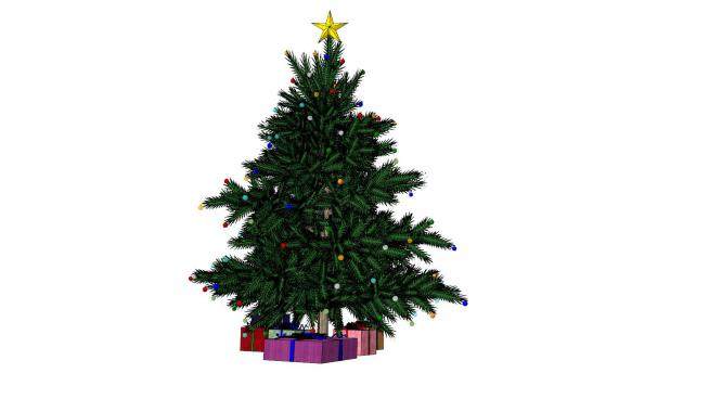 装饰圣诞树和礼物盒SU模型下载_sketchup草图大师SKP模型