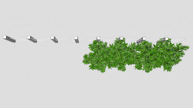 街道护栏灌木植物SU模型下载_sketchup草图大师SKP模型