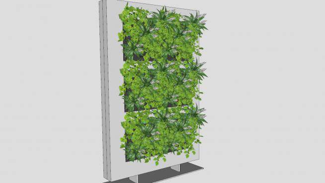 绿色植物的艺术墙SU模型下载_sketchup草图大师SKP模型