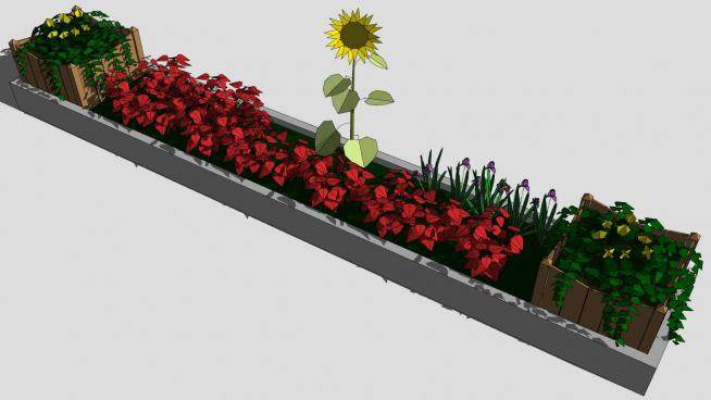 阳台上植物花园SU模型下载_sketchup草图大师SKP模型