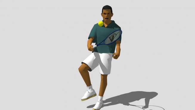 网球运动员人物SU模型下载_sketchup草图大师SKP模型
