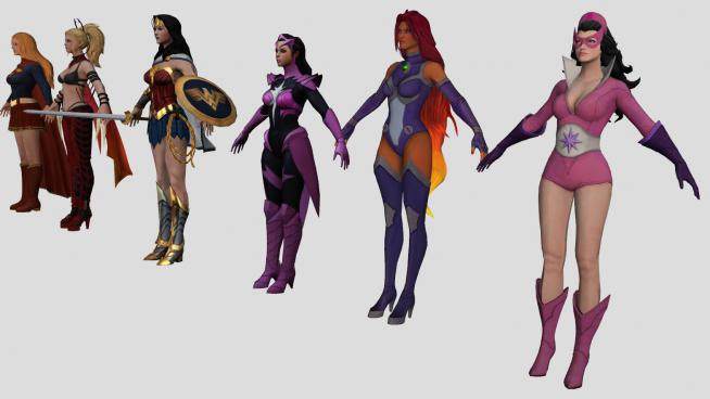3D女超人游戏人物组SU模型下载_sketchup草图大师SKP模型