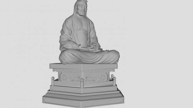 佛教雕塑石雕人物SU模型下载_sketchup草图大师SKP模型