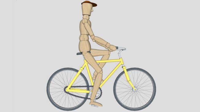 骑单车的人形木偶SU模型下载_sketchup草图大师SKP模型