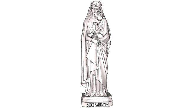 欧式人物圣母雕塑SU模型下载_sketchup草图大师SKP模型