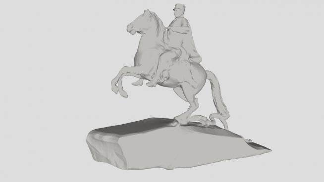 欧洲骑马人物雕像雕塑SU模型下载_sketchup草图大师SKP模型