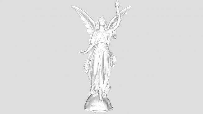 欧式天使女神像雕塑SU模型下载_sketchup草图大师SKP模型