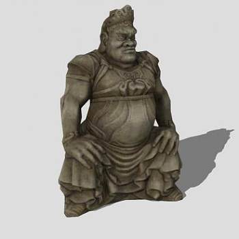 古代大力士人物雕塑SU模型下载_sketchup草图大师SKP模型