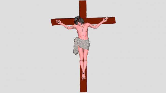 耶稣钉十字架SU模型下载_sketchup草图大师SKP模型